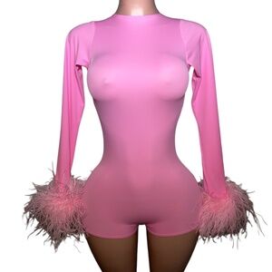 Pink Ostrich Jumpsuit